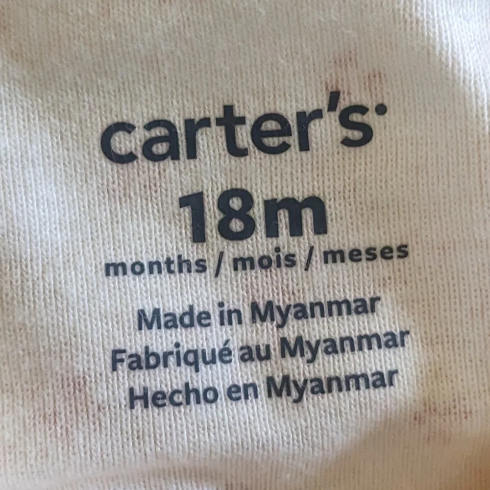 New Carter's 3pc onesie & pants set, size 18 months, TG
